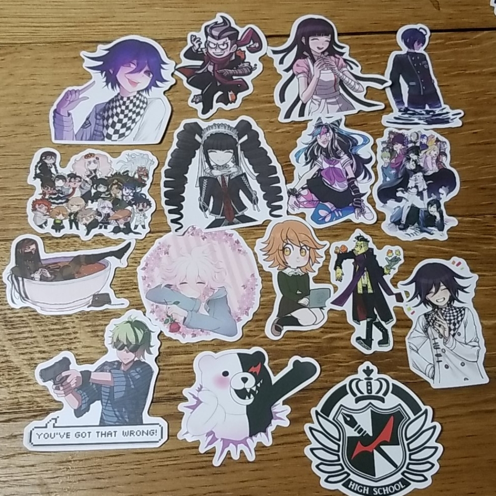 NWOT Danganronpa matte stickers